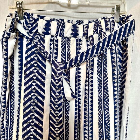 Shein Women's Wide Leg Loose Pants Pull On Navy Blue/White Size 1XL - Picture 2 of 8